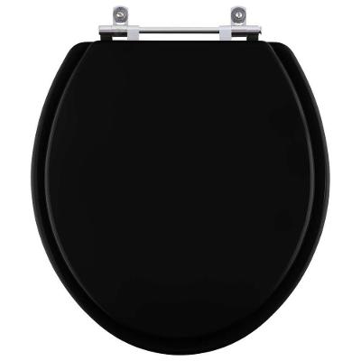 Assento Sanitário Dream para Vaso Deca Alongado MDF Laqueado Fechamento Convencional Preto Pontto