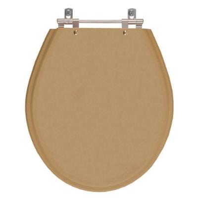 Assento Sanitário Ravena Alongado MDF Alumínio Anodizado Bege Pontto Lavabo