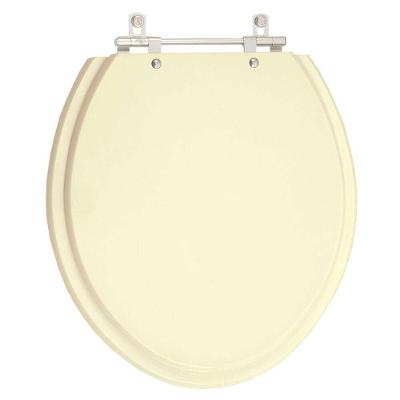 Assento Sanitário Flamingo Oval MDF Laqueado Fechamento Convencional Bege Pontto Lavabo