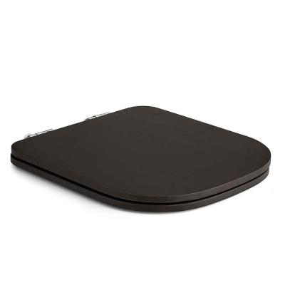 Assento Sanitário Quadra Quadrado Resina Plástica Fechamento Suave Soft Close Marrom Fosco Pontto