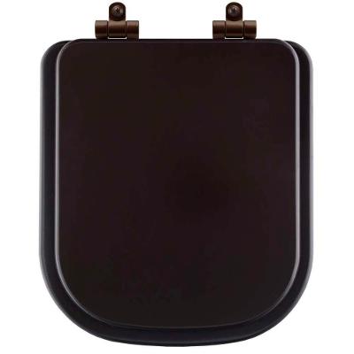 Assento Sanitário Quadra Quadrado Resina Plástica Fechamento Suave Soft Close Marrom Fosco Pontto