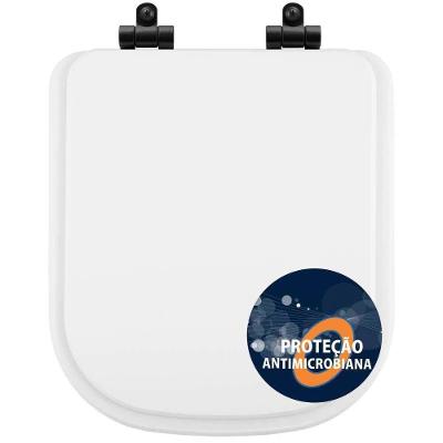 Assento Sanitário Quadra Quadrado Polipropileno Fechamento Suave Antibacteriano Branco Pontto Lavabo