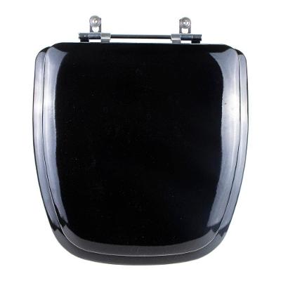 Assento Sanitário Fit Alongado Poliuretano Parafusado Almofadado Preto Pontto Lavabo
