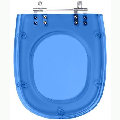 Assento Sanitário Primula Plus Universal Resina Plástica Parafusado Convencional Azul Transparente