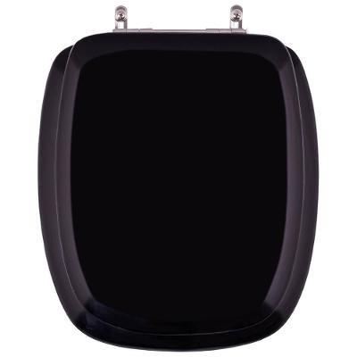 Assento Sanitário Primula Plus Alongado Poliuretano (PU) Almofadado Preto Pontto Lavabo