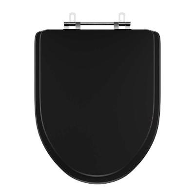 Assento Sanitário Gunna Alongado Plástico Parafusado Convencional Laqueado Preto Pontto