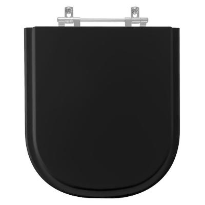 Assento Sanitário Flox para Bacia Fiori 6LPF Alongado MDF Alumínio Anodizado Preto Pontto Lavabo