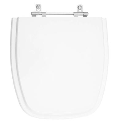 Assento Sanitário Flex Alongado MDF Laqueado Convencional Branco Pontto Lavabo