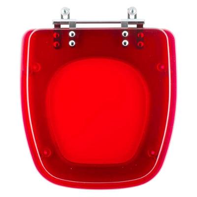 Assento Sanitário Fit Alongado Resina Plástica Parafusado Convencional Vermelho Transparente Pontto