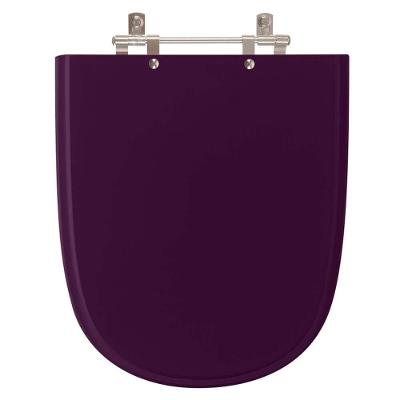 Assento Sanitário Ezedra Ametista Alongado MDF Fechamento Convencional Alumínio Anodizado Roxo