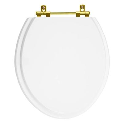 Assento Sanitário Fiori Oval Resina Plástica Parafusado Convencional com Ferragem Dourada Branco