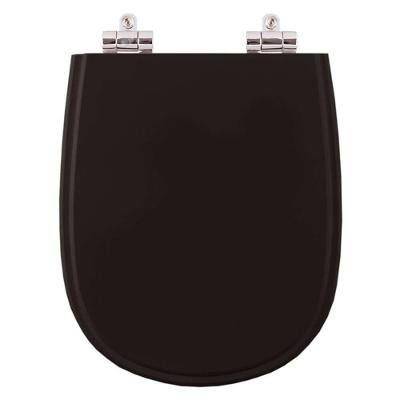 Assento Sanitário Paris Alongado Resina Plástica Parafusado Fechamento Suave Preto Pontto Lavabo