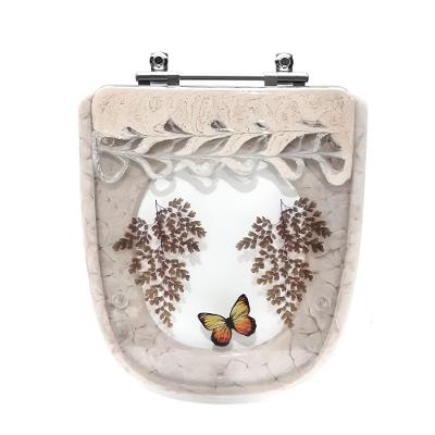 Assento Sanitário Ibiza Oval Resina Plástica Convencional Decorado Bege Pontto Lavabo