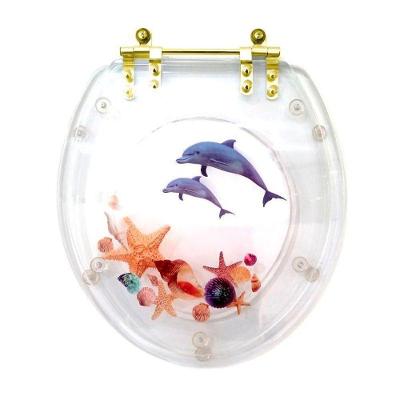 Assento Sanitário Golfinho Conchas Oval Polipropileno Parafusado Convencional Transparente Pontto