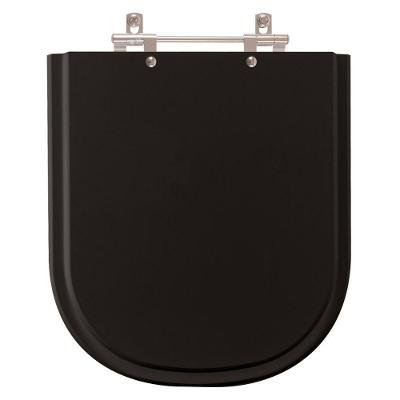Assento Sanitário Flox Alongado Resina Plástica Parafusado Preto Pontto Lavabo