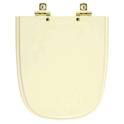 Assento Sanitário Ibiza Bone Alongado Plástico Fechamento Suave Dourado Bege Pontto Lavabo