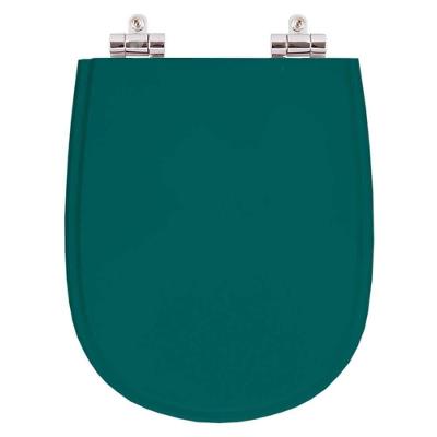 Assento Sanitário Paris Alongado Resina Plástica Fechamento Suave Verde Pontto Lavabo