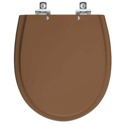 Assento Sanitário Polo Ocre Alongado Polipropileno Fechamento Suave Marrom Pontto Lavabo