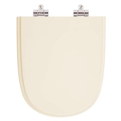 Assento Sanitário Ezedra Bone Alongado Resina Plástica Fechamento Suave Bege Pontto Lavabo