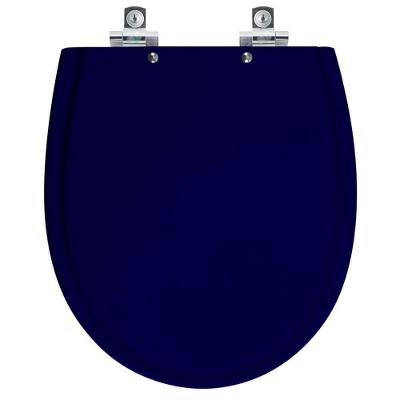 Assento Sanitário Polo Alongado Polipropileno Fechamento Suave Almofadado Azul Pontto Lavabo