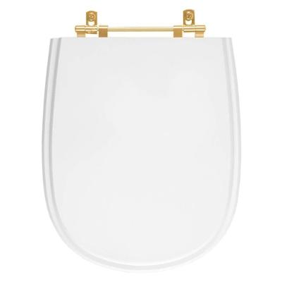 Assento Sanitário Paris Alongado MDF Fechamento Convencional Branco Pontto Lavabo