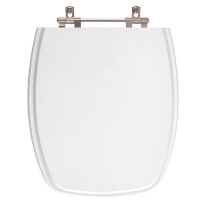 Assento Sanitário Palladium Alongado MDF Fechamento Convencional Alumínio Anodizado Branco Pontto