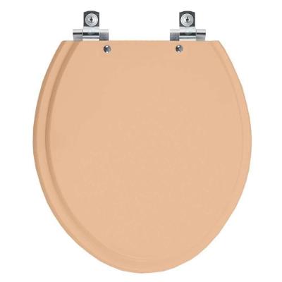 Assento Sanitário Pessego 73 Oval Polipropileno Fechamento Suave Almofadado Rosa