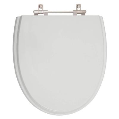 Assento Sanitário Eros Alongado Resina Plástica Ajustável Convencional Cinza Platina Pontto Lavabo