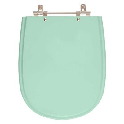 Assento Sanitário Paris Alongado MDF Fechamento Convencional Alumínio Anodizado Verde Claro Pontto