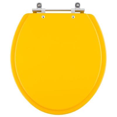 Assento Sanitário Oval Plástico Fechamento Convencional Almofadado Amarelo Pontto Lavabo 40CM