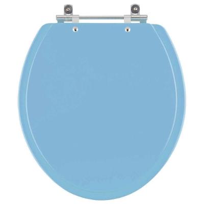 Assento Sanitário Oval MDF Fechamento Convencional Azul Claro Pontto Lavabo