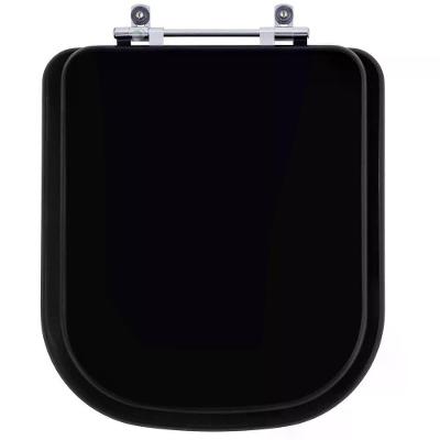 Assento Sanitário Misti Alongado MDF Alumínio Anodizado Preto Pontto Lavabo