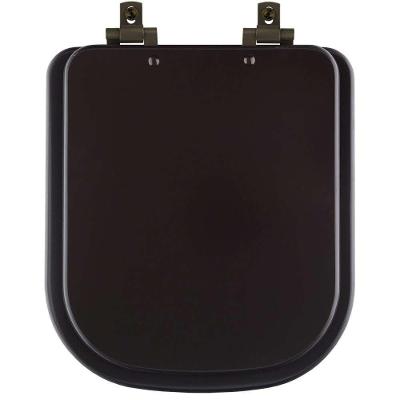 Assento Sanitário Piano Alongado Laqueado Fechamento Suave Marrom Fosco Pontto Lavabo 40CM