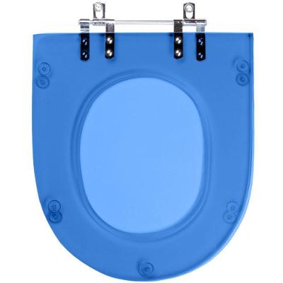 Assento Sanitário Luna Universal Resina Plástica Parafusado Convencional Azul Transparente Pontto
