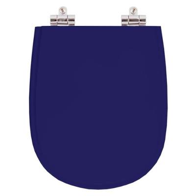 Assento Sanitário Paris Alongado Resina Plástica Fechamento Suave Azul Cobalto Pontto Lavabo