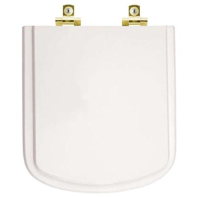 Assento Sanitário Lirio Alongado Plástico Fechamento Suave Branco com Ferragem Dourada Pontto Lavabo