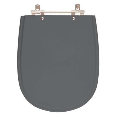 Assento Sanitário Paris Alongado MDF Fechamento Convencional Cinza Quartzo Pontto Lavabo