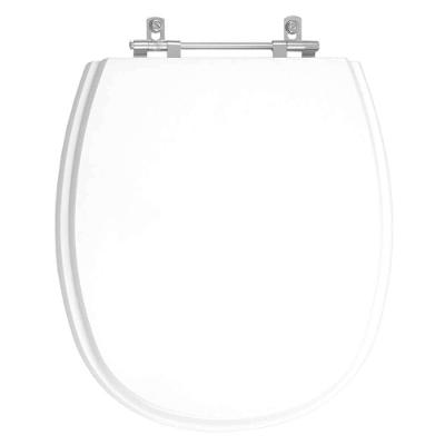 Assento Sanitário Loren One Alongado MDF Fechamento Convencional Alumínio Branco Pontto Lavabo