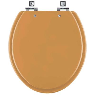 Assento Sanitário Lirio Alongado Polipropileno Fechamento Suave Soft Close Amarelo Terra Pontto
