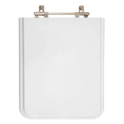 Assento Sanitário Square Quadrado MDF Fechamento Convencional Alumínio Anodizado Branco Pontto