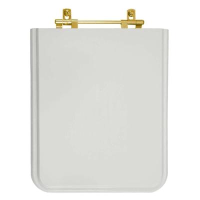Assento Sanitário Square Quadrado MDF Fechamento Convencional Cinza Pontto Lavabo