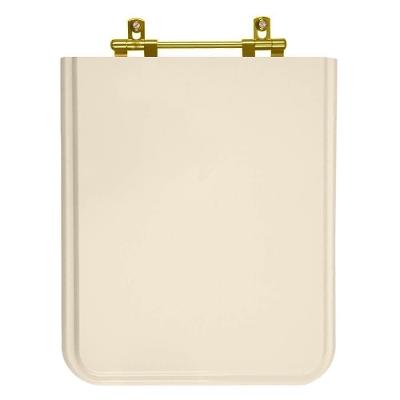Assento Sanitário Square Quadrado MDF Convencional Ferragem Dourada Rosa Pontto Lavabo