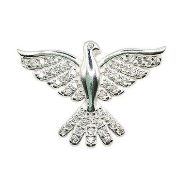 Pingente Espirito Santo Cravejado Zirconias Prata 925