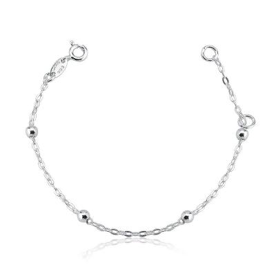 Pulseira Infantil Bolas 3mm Prata 925