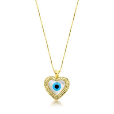 Colar Olho Grego Madreperola Banhado A Ouro 18k
