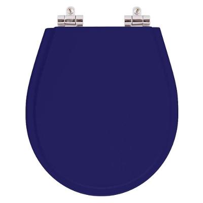 Assento Sanitário Avalon Alongado Resina Plástica Parafusado Fechamento Suave Azul Cobalto Pontto