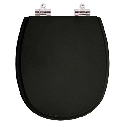 Assento Sanitário Aspen Ebano Alongado Resina Plástica Fechamento Suave Preto Pontto Lavabo 40CM