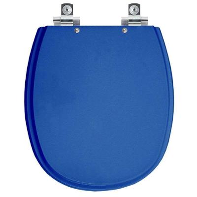 Assento Sanitário Aspen Alongado Polipropileno Fechamento Suave Almofadado Azul
