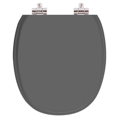 Assento Sanitário Ascot Quartzo Alongado Resina Plástica Fechamento Suave Cinza Escuro Pontto Lavabo
