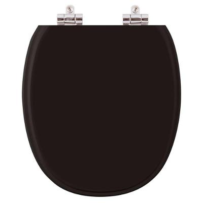 Assento Sanitário Ascot Alongado Resina Plástica Parafusado Fechamento Suave Preto Pontto Lavabo